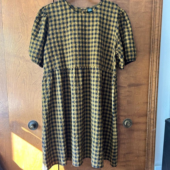 Wild Fable Plaid Dress in Mustard and Black - Picture 1 of 3